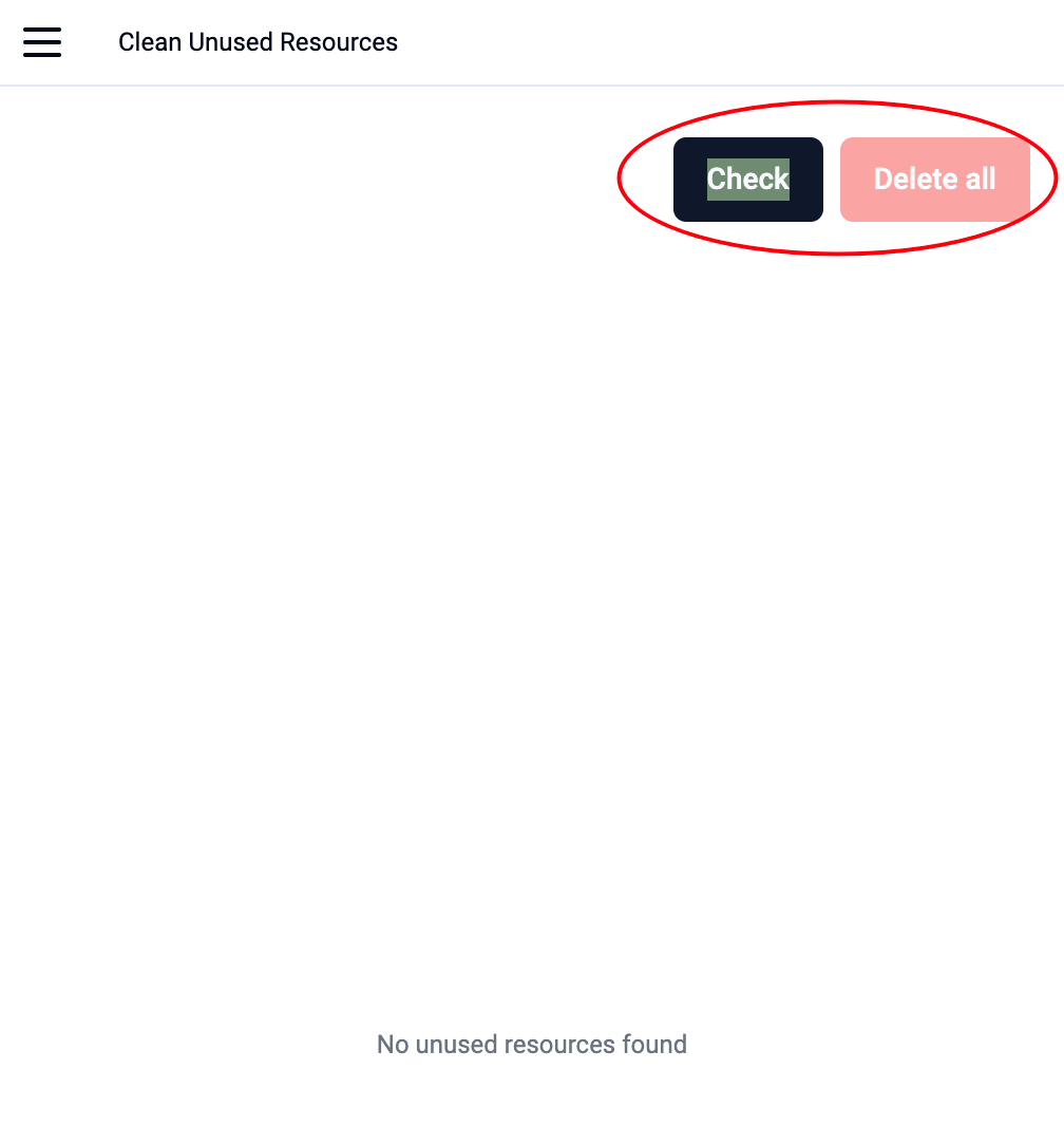 click check && delete all unused image